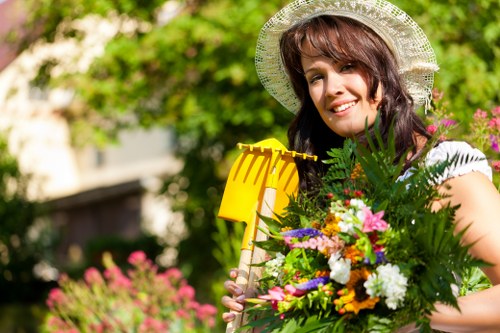 Safe outdoor landscaping work near property access areas